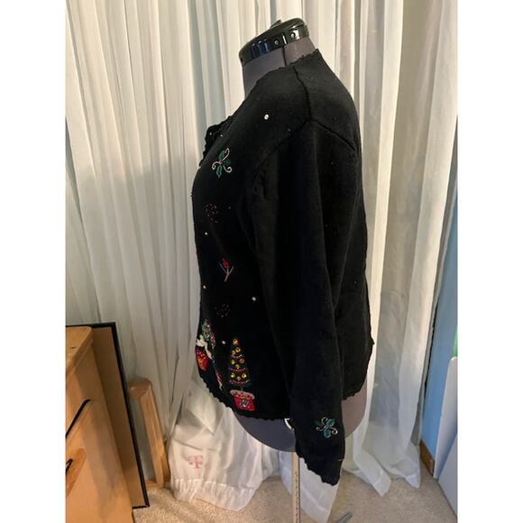 ugly christmas sweater beaded topiaries 1980s - Picture 5 of 10